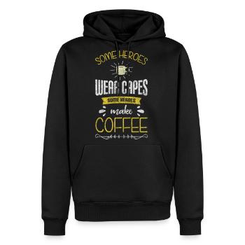Coffee Latte Macchiato Coffee Bean - Men's Premium Hoodie - black - Front - Nico (187cm) & Julia (174cm)
