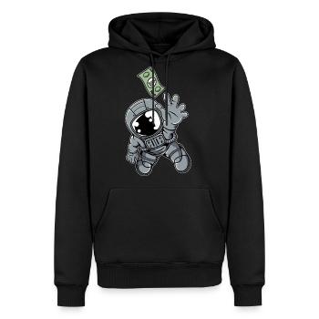 Dollar astronaute - Molleton à capuche Premium pour homme - noir - Devant - Nico (187cm) & Julia (174cm)