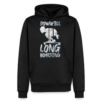 Longboard Skating Cool - Men's Premium Hoodie - black - Front - Nico (187cm) & Julia (174cm)