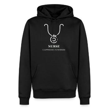 Stethoscope Caffeine Nurse - Men's Premium Hoodie - black - Front - Nico (187cm) & Julia (174cm)
