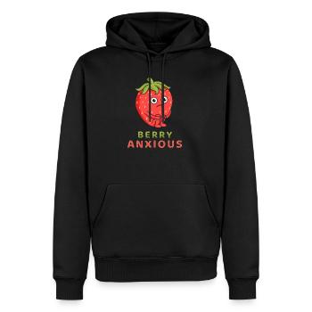 Berry anxious - Men's Premium Hoodie - black - Front - Nico (187cm) & Julia (174cm)
