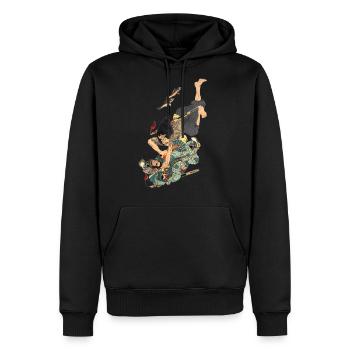 Utagawa Kuniyoshi - Fighting Under Water 1856 - Men's Premium Hoodie - black - Front - Nico (187cm) & Julia (174cm)