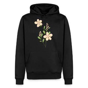 Organic flower - Men's Premium Hoodie - black - Front - Nico (187cm) & Julia (174cm)