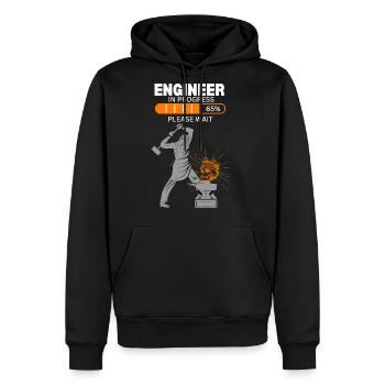 Engineer in progress - Men's Premium Hoodie - black - Front - Nico (187cm) & Julia (174cm)