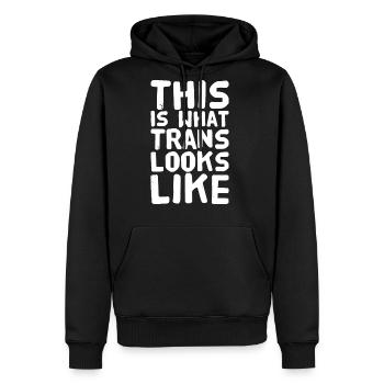 Trans - This is what trans looks like - Men's Premium Hoodie - black - Front - Nico (187cm) & Julia (174cm)