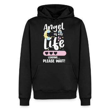 Pregnancy Expectant Mother Baby Sayings - Men's Premium Hoodie - black - Front - Nico (187cm) & Julia (174cm)
