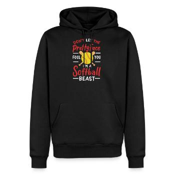 Softball - Men's Premium Hoodie - black - Front - Nico (187cm) & Julia (174cm)