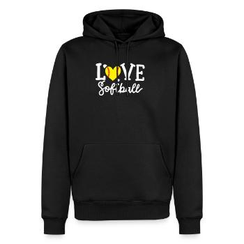 Softball Softball player - Men's Premium Hoodie - black - Front - Nico (187cm) & Julia (174cm)
