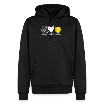 Softball Softball player - Men's Premium Hoodie - black - Front - Nico (187cm) & Julia (174cm)