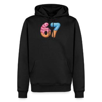 67 Ice Cream Drip Meme Funny Six Seven Gen Alpha - Men's Premium Hoodie - black - Front - Nico (187cm) & Julia (174cm)