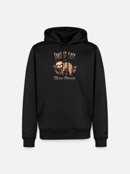 Sloth Take It Easy - Men's Premium Hoodie - black