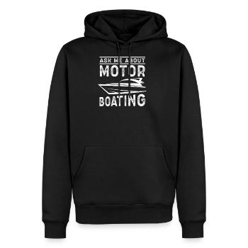 Motorboat Ask About Motor Boating - Men's Premium Hoodie - black - Front - Nico (187cm) & Julia (174cm)