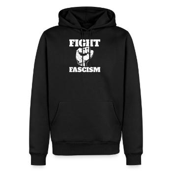 Fight Fascism Anti Fascism - Men's Premium Hoodie - black - Front - Nico (187cm) & Julia (174cm)