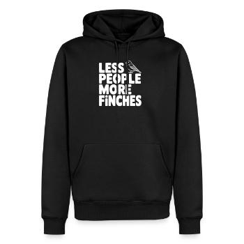 Less People More Finches - Men's Premium Hoodie - black - Front - Nico (187cm) & Julia (174cm)