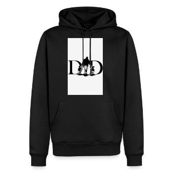 Dad & Kids Silhouette in DAD Logo - Men's Premium Hoodie - black - Front - Nico (187cm) & Julia (174cm)