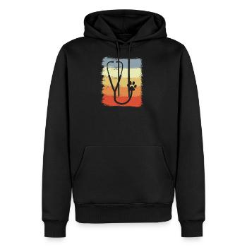 Stethoscope Drawing - Men's Premium Hoodie - black - Front - Nico (187cm) & Julia (174cm)