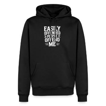 Easily Offended People Offend Me - Men's Premium Hoodie - black - Front - Nico (187cm) & Julia (174cm)