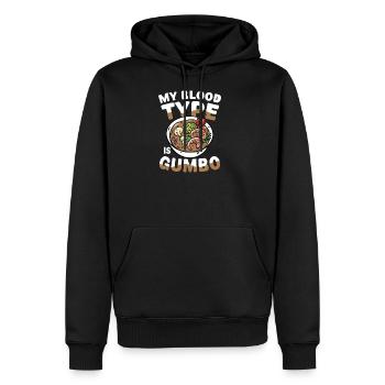 My Blood Type Is Gumbo Funny Food Lovers - Men's Premium Hoodie - black - Front - Nico (187cm) & Julia (174cm)