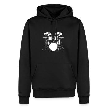 Drum Set Graphic - Men's Premium Hoodie - black - Front - Nico (187cm) & Julia (174cm)