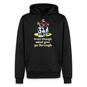 Grow Through What You Go Through Skull - Men's Premium Hoodie - black - Front - Nico (187cm) & Julia (174cm)