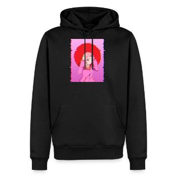 Glitch Aesthetic Anime Girl Digital Art Design - Men's Premium Hoodie - black - Front - Nico (187cm) & Julia (174cm)