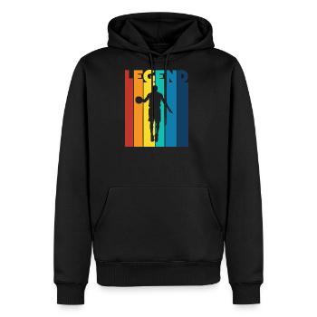 Rainbow Legend Basketball Silhouette - Men's Premium Hoodie - black - Front - Nico (187cm) & Julia (174cm)