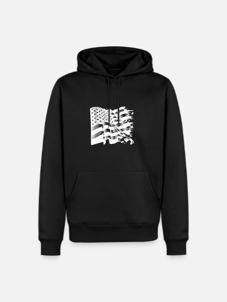 Usa Flagge Tattoo Style - Men's Premium Hoodie - black