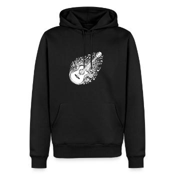 Guitar With Flying Music Sheet Music - Men's Premium Hoodie - black - Front - Nico (187cm) & Julia (174cm)