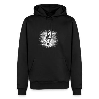 Old Sheet Music With Music Clef - Men's Premium Hoodie - black - Front - Nico (187cm) & Julia (174cm)