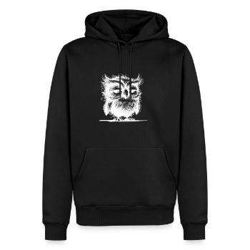Morning Grouch Owl With Feathers And Style - Men's Premium Hoodie - black - Front - Nico (187cm) & Julia (174cm)