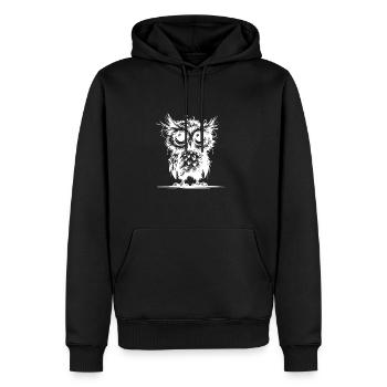 Owl I Don't Look Tired - I Am Tired - Men's Premium Hoodie - black - Front - Nico (187cm) & Julia (174cm)