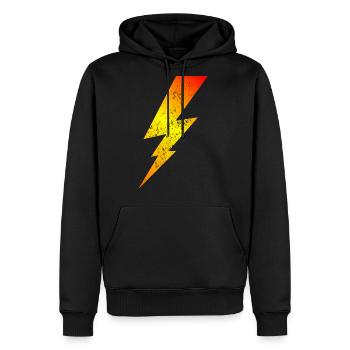 Fire Bolt Lightning | Bolt Graphic T-Shirt - Men's Premium Hoodie - black - Front - Nico (187cm) & Julia (174cm)