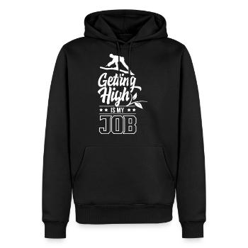 Getting High Is My Job - Men's Premium Hoodie - black - Front - Nico (187cm) & Julia (174cm)