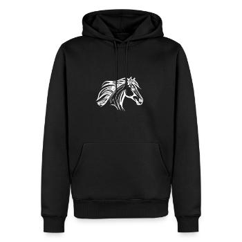 Racy Horse With Mane Equestrian Sport - Men's Premium Hoodie - black - Front - Nico (187cm) & Julia (174cm)