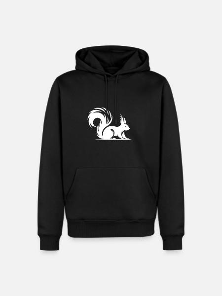 Squirrel Tattoo Style Drawing - Men's Premium Hoodie - black