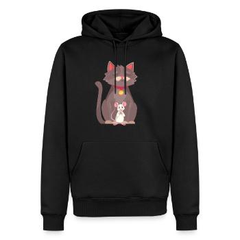 cute cat and mouse - Men's Premium Hoodie - black - Front - Nico (187cm) & Julia (174cm)