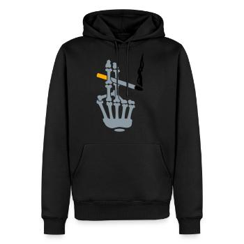 smoker hand (3c) - Men's Premium Hoodie - black - Front - Nico (187cm) & Julia (174cm)