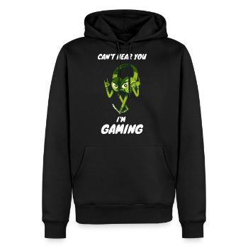 Funny Gamer Headset I Can't Hear You I'm Gaming - Men's Premium Hoodie - black - Front - Nico (187cm) & Julia (174cm)
