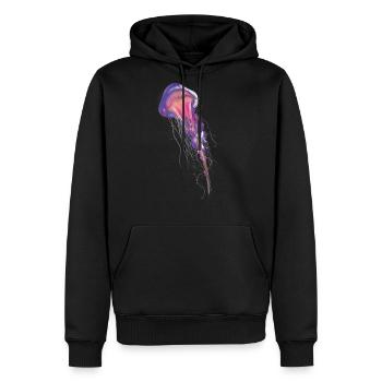Neon Jelly Fish - Men's Premium Hoodie - black - Front - Nico (187cm) & Julia (174cm)