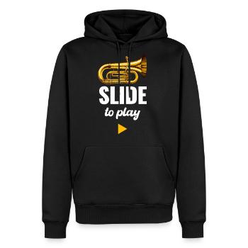 Slide To Play Trombonist Musicians Bassist Choir - Men's Premium Hoodie - black - Front - Nico (187cm) & Julia (174cm)