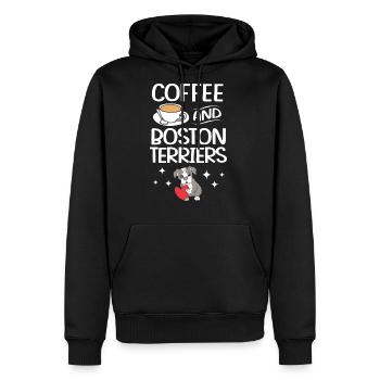 Coffee And Dogs Pet Owner Puppy Boston Terrier - Men's Premium Hoodie - black - Front - Nico (187cm) & Julia (174cm)