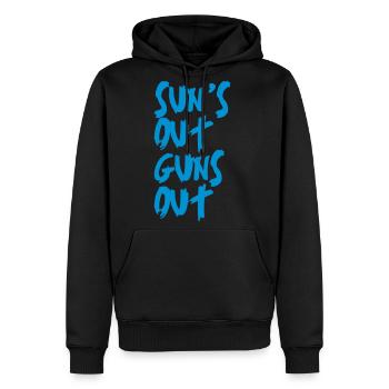 Sun's Out Guns Out - Men's Premium Hoodie - black - Front - Nico (187cm) & Julia (174cm)
