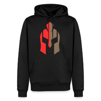 Spartan helmet - Men's Premium Hoodie - black - Front - Nico (187cm) & Julia (174cm)