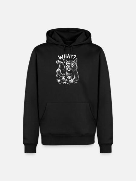 What Cat? Builder Kit Illustration - Men's Premium Hoodie - black