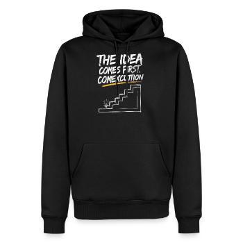 Idea First Conception Staircase Graphic - Men's Premium Hoodie - black - Front - Nico (187cm) & Julia (174cm)