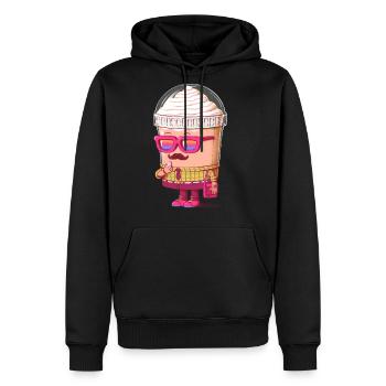 Drawn Mustache - Men's Premium Hoodie - black - Front - Nico (187cm) & Julia (174cm)