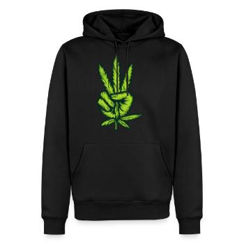 Hemp Legal Peace Sign Design - Men's Premium Hoodie - black - Front - Nico (187cm) & Julia (174cm)