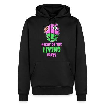 Witty "Night Of The Living Cakes" - Men's Premium Hoodie - black - Front - Nico (187cm) & Julia (174cm)