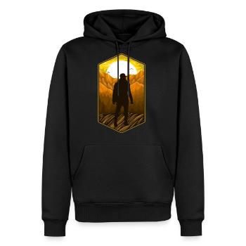 Trekking Mountains - Men's Premium Hoodie - black - Front - Nico (187cm) & Julia (174cm)