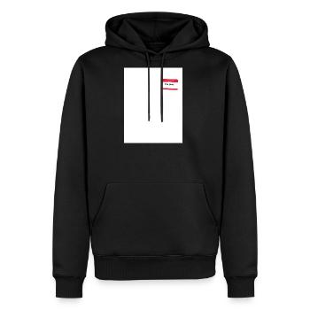 Tha Goat Minimalist Red Badge - Men's Premium Hoodie - black - Front - Nico (187cm) & Julia (174cm)
